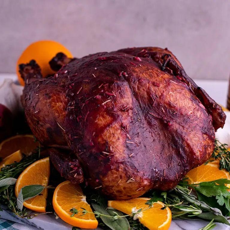 Smoked Turkey with Cranberry Orange Glaze