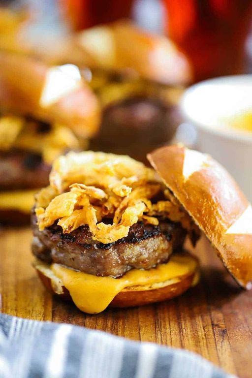 Smoky Cheddar Brats Sliders