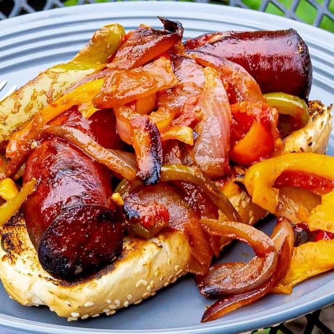 Smoky Grilled Sausage and Peppers