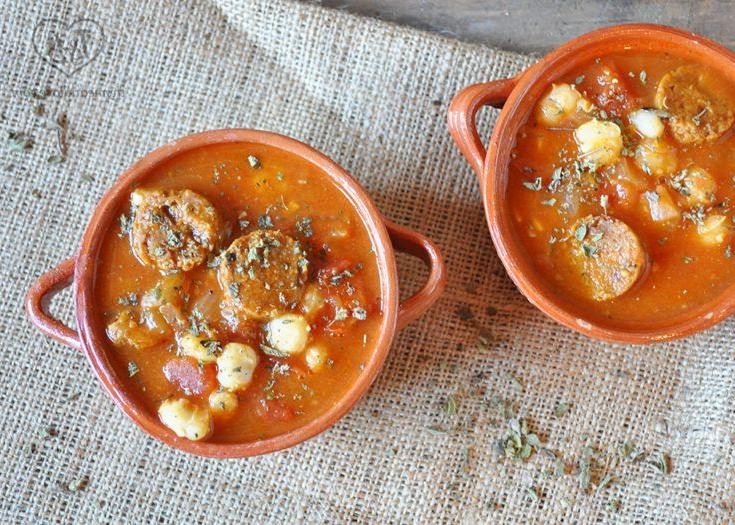 Smoky Hominy and Chorizo Stew