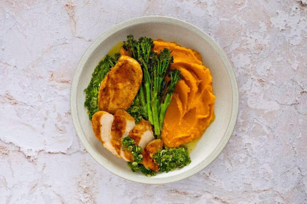 Smoky Paprika Chicken with Sweet Potato Mash