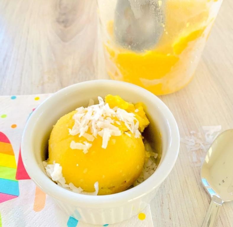 Smooth Mango Coconut Vegan Sorbet