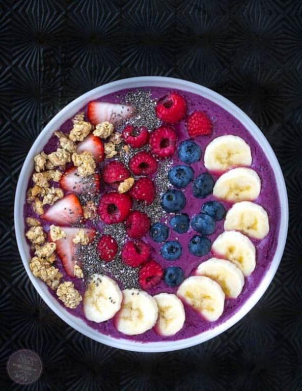 Smoothie Bowl in a Jar with Mixed Berries