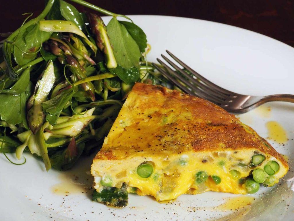 Snap Pea and Asparagus Frittata