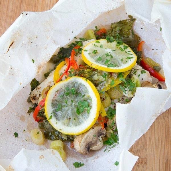 Snapper Fillet en Papillote with Vegetables