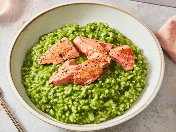 Sockeye Salmon Risotto with Spinach