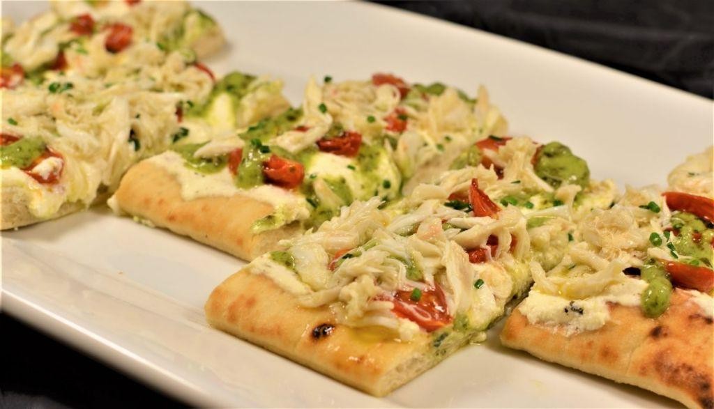 Soft Shell Crab Pizza with Pesto and Ricotta