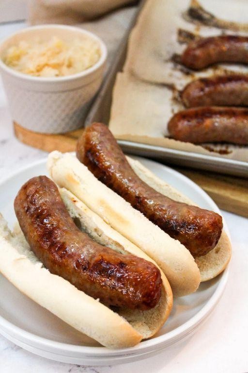 Sour Cream and Chive Oven Baked Bratwurst