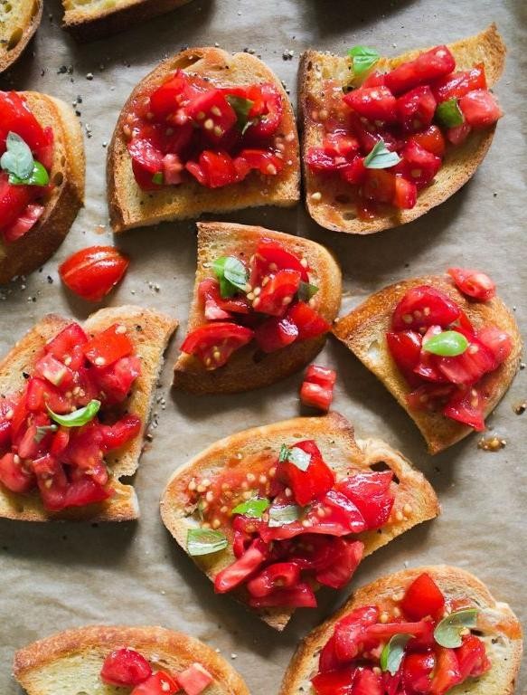 Sourdough Bruschetta with Tomato Basil