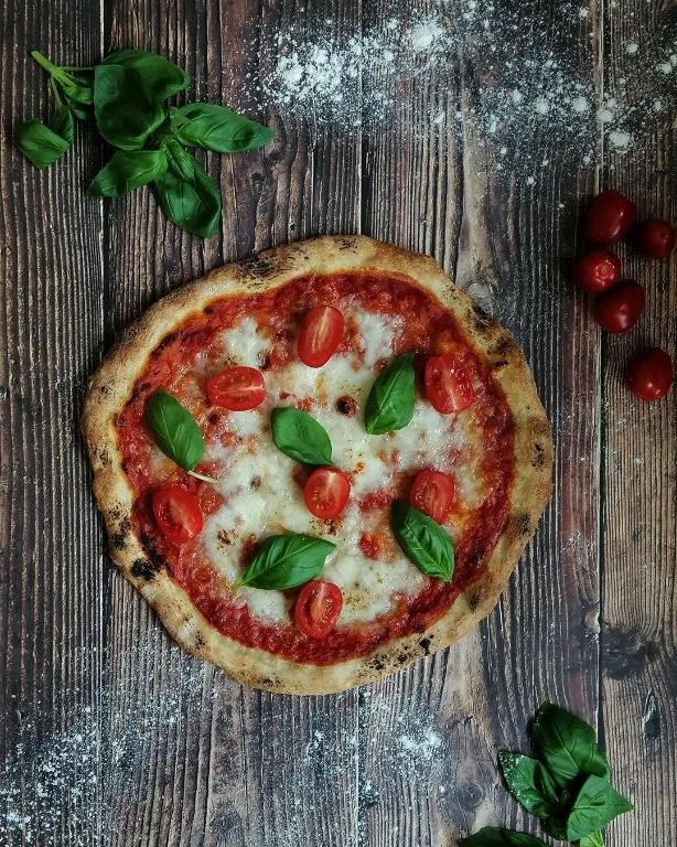 Sourdough Pizza Margherita with Cherry Tomatoes