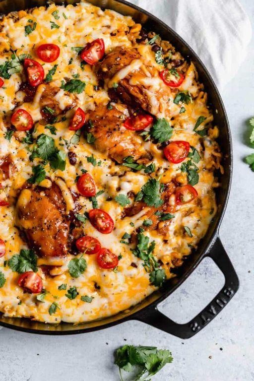 Southern BBQ Chicken and Rice Skillet