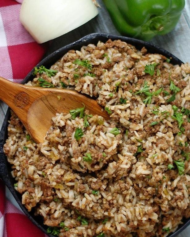 Southern Beef and Cajun Rice Casserole