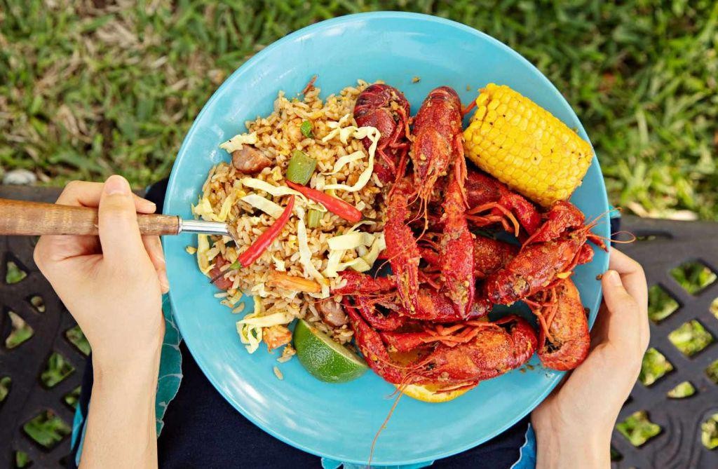 Southern Style Boiled Crawfish with Hot Sauce