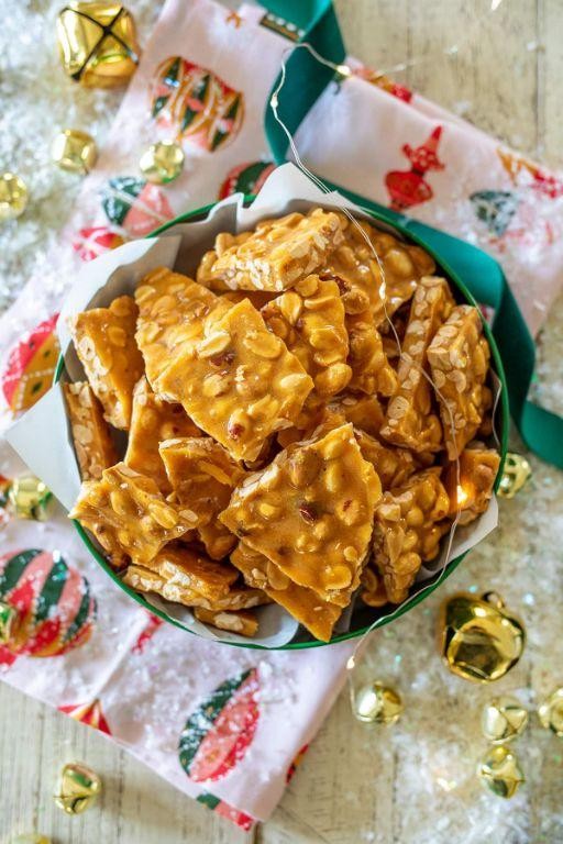 Southern Style Peanut Brittle with Molasses