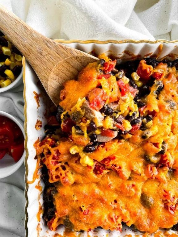 Southwest Chicken and Black Bean Casserole