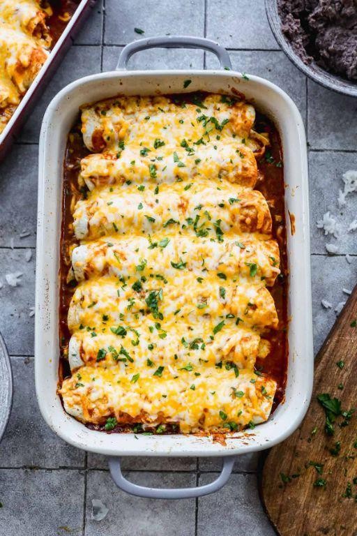 Southwest Chicken and Wild Rice Enchiladas
