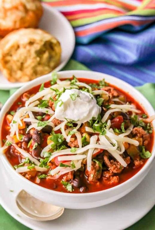 Southwest White Turkey Chili with Black Beans
