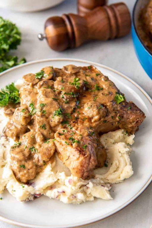 Southwest-Style Mushroom Soup Baked Pork Chops
