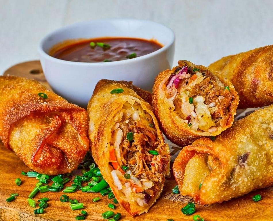 Southwestern BBQ Pulled Pork Egg Rolls
