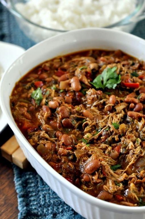 Southwestern Crock Pot Pinto Bean and Chicken Stew