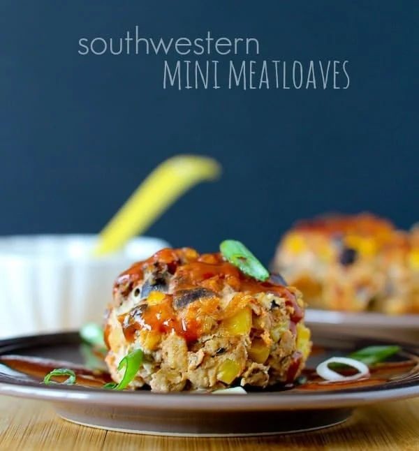 Southwestern Mini Meatloaf with Black Beans and Corn