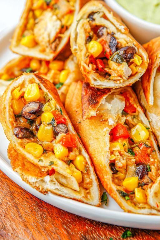 Southwestern Zucchini and Mushroom Egg Rolls