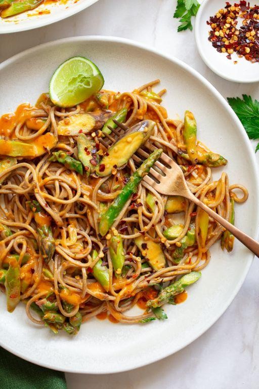 Soy Glazed Asparagus Noodles