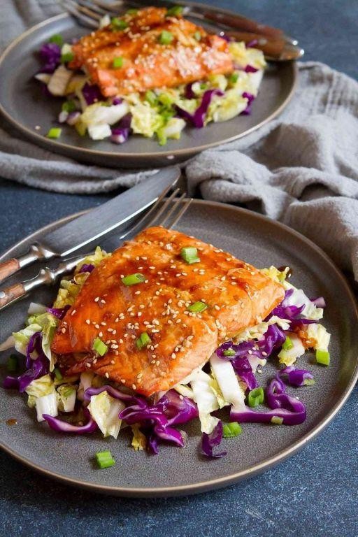 Soy-Glazed Salmon with Cabbage Stir-Fry