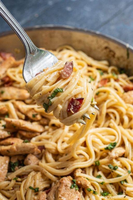 Spaghetti Carbonara with Chicken
