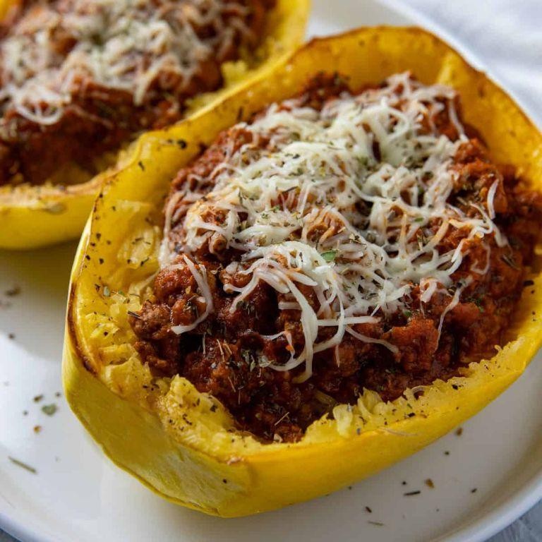 Spaghetti Squash with Ground Beef Marinara
