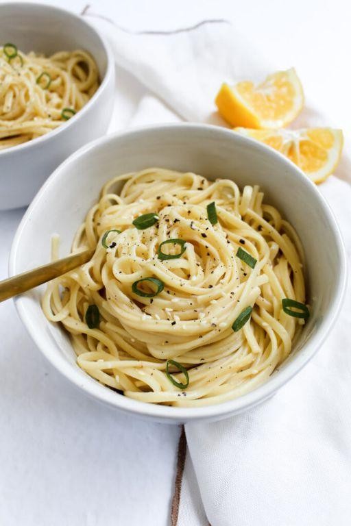 Spaghetti with White Miso and Lemon Sauce