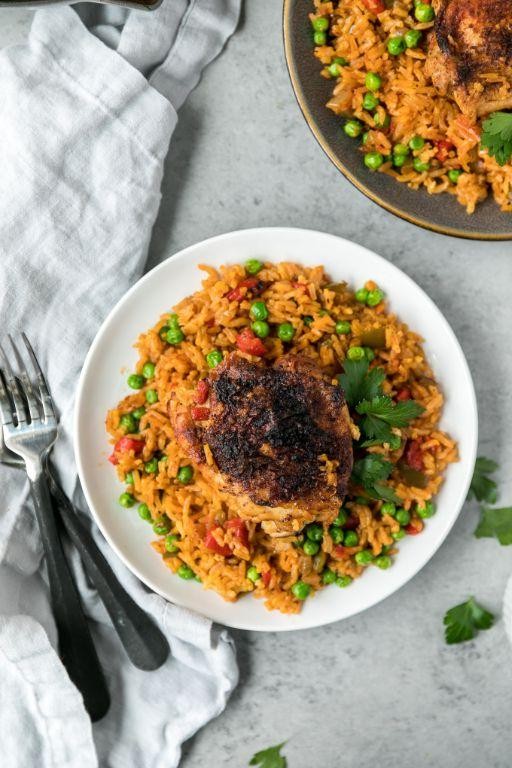 Spanish Chicken and Rice with Peas