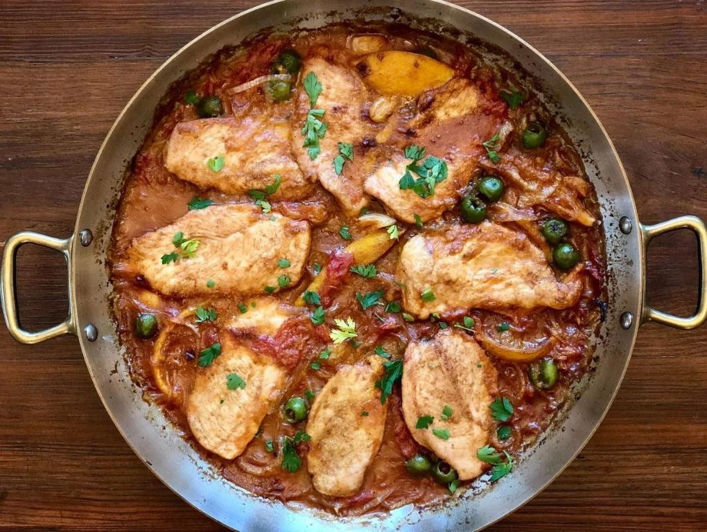 Spanish Lemon-Garlic Chicken Thighs with Olives