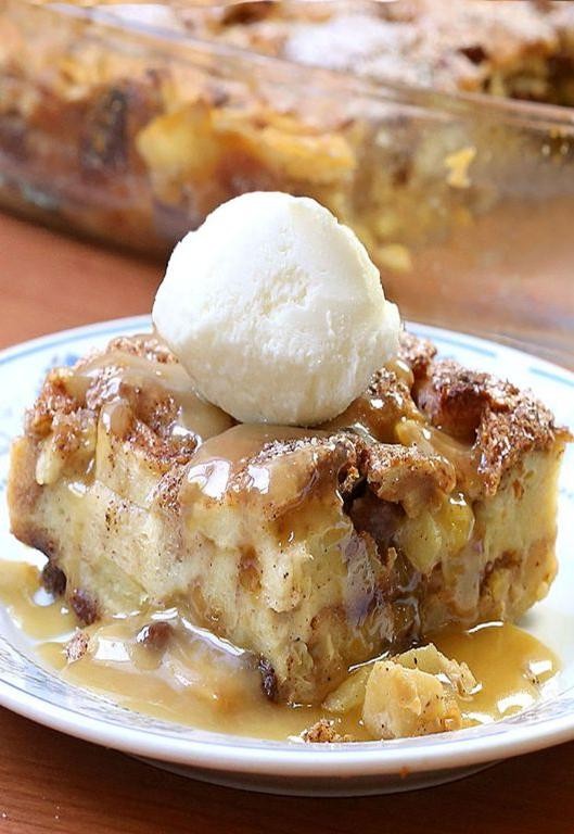 Spiced Apple Bread Pudding