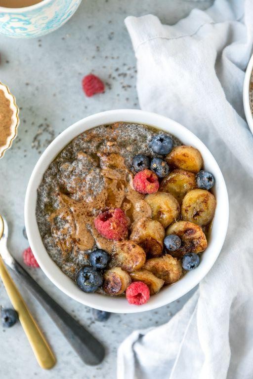 Spiced Chai Pudding with Caramelized Bananas