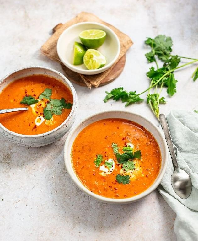 Spiced Red Lentil Soup with Coconut Milk