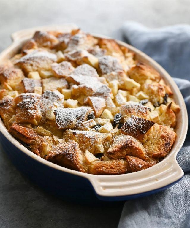 Spiced Rum Apple Bread Pudding