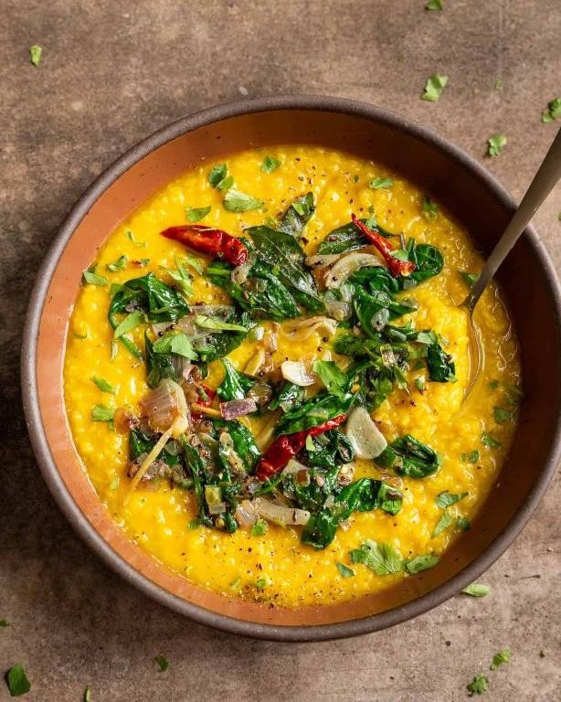 Spiced Yellow Dahl with Spinach