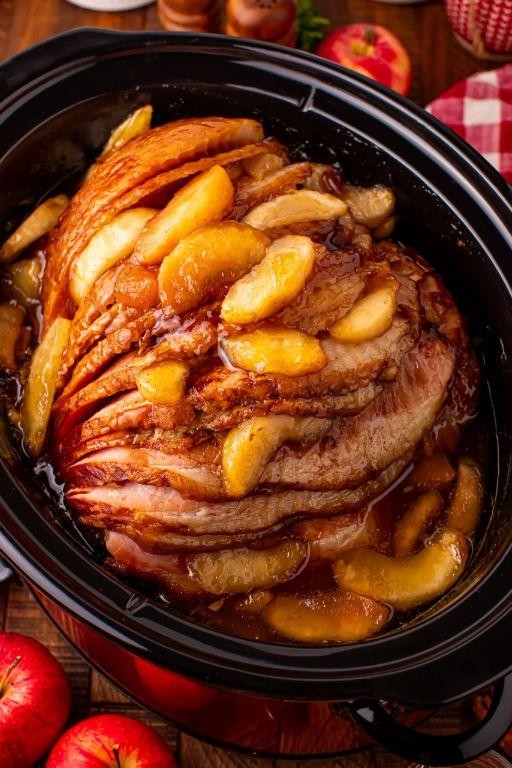 Spicy Apple Slow Cooker Ham