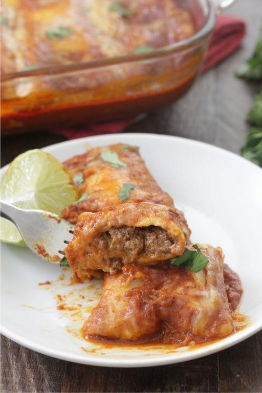 Spicy Beef Enchiladas with Cheese