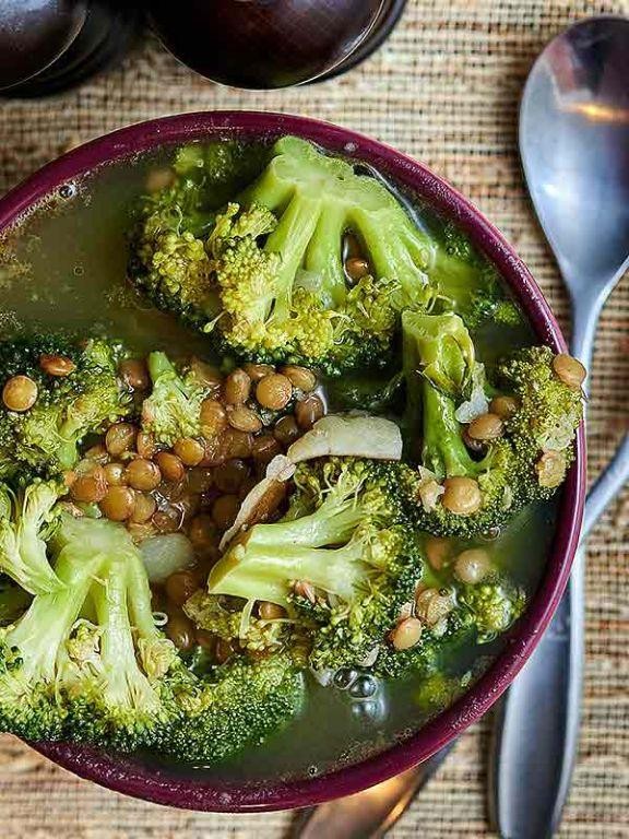 Spicy Broccoli and Lentil Soup