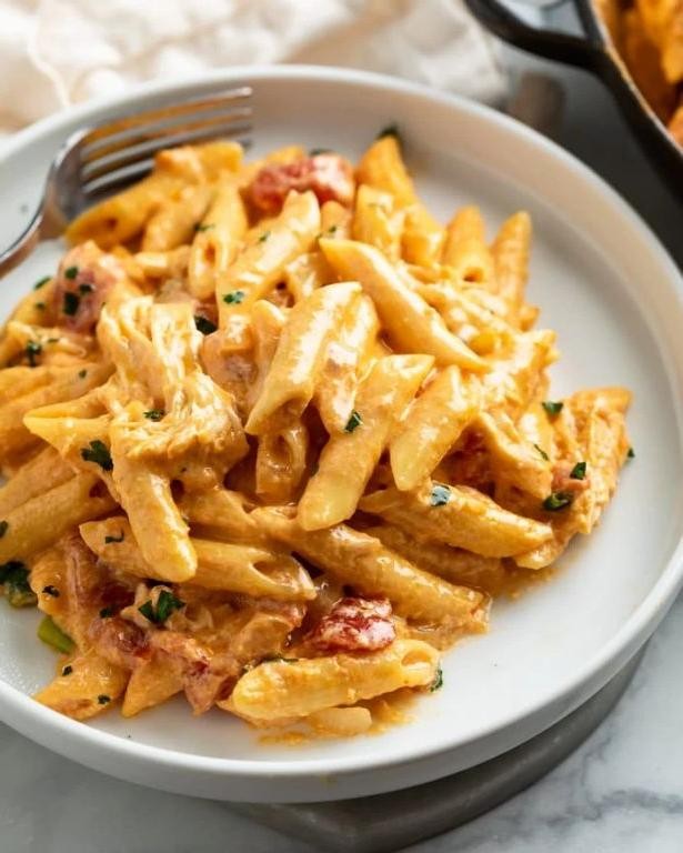 Spicy Buffalo Chicken Noodle Hotdish