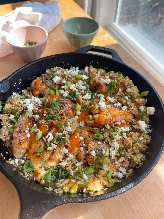 Spicy Buffalo Chicken One Pot Quinoa
