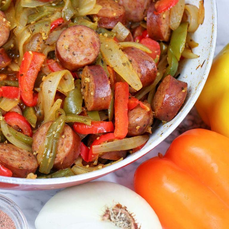 Spicy Cajun Sausage and Peppers Skillet