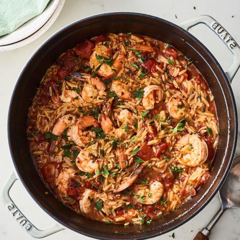 Spicy Cajun Shrimp and Orzo Pasta