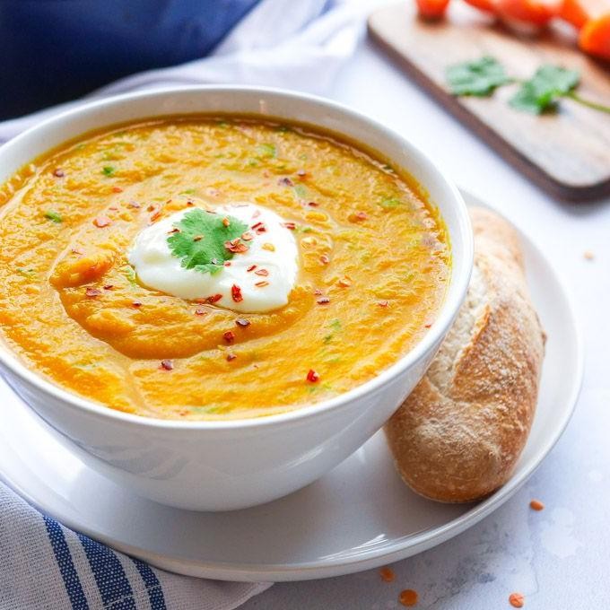 Spicy Carrot and Lentil Soup