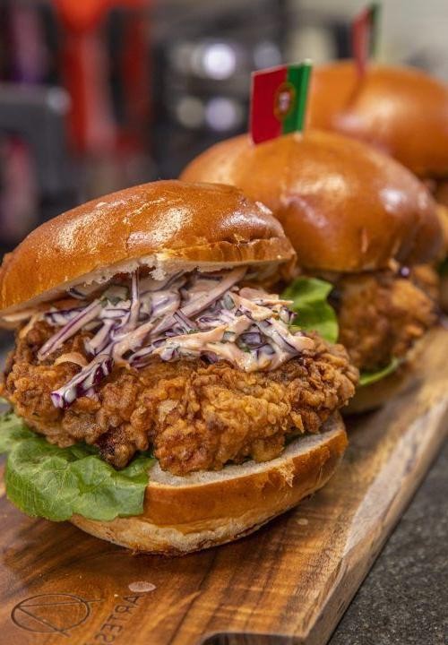 Spicy Chicken Sandwich with Zesty Slaw