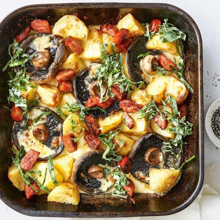 Spicy Chorizo and Mushroom Casserole