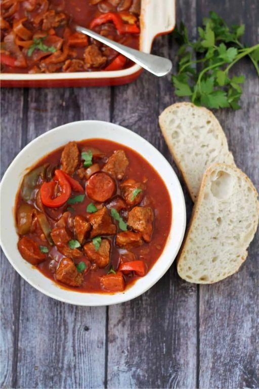 Spicy Chorizo and Red Pepper Slow Cooker Casserole