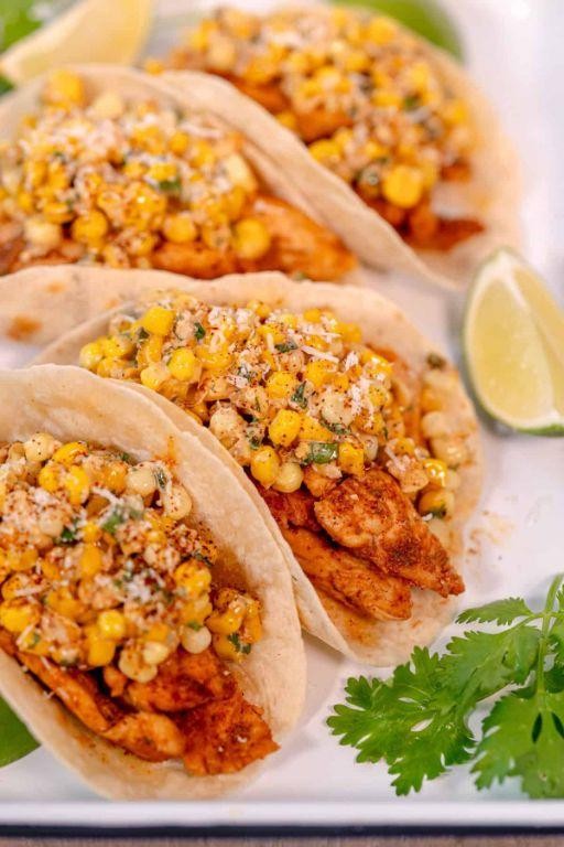 Spicy Corn and Chicken Tacos